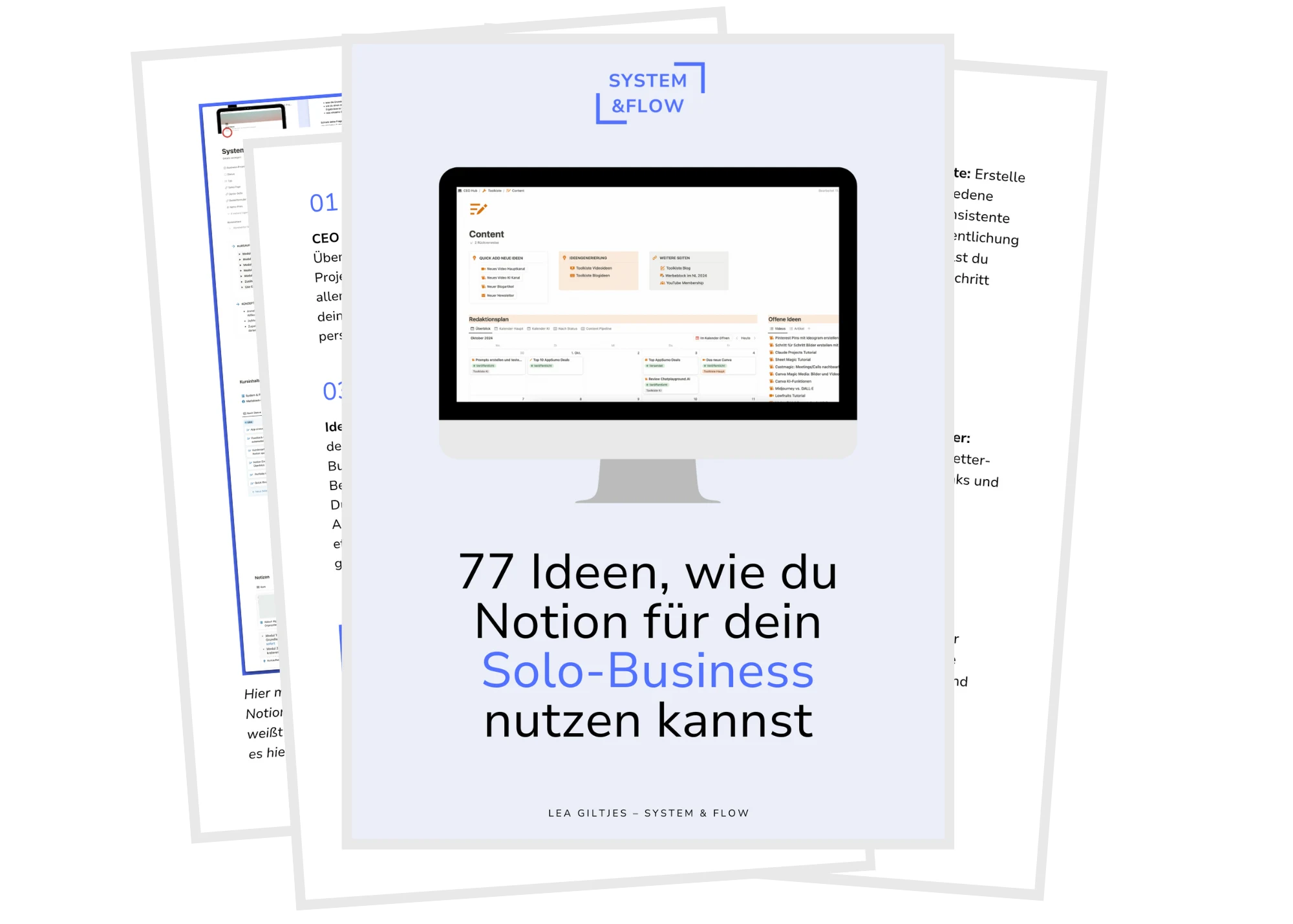 77 Notion-Ideen – Vorschau der Ideenliste als PDF