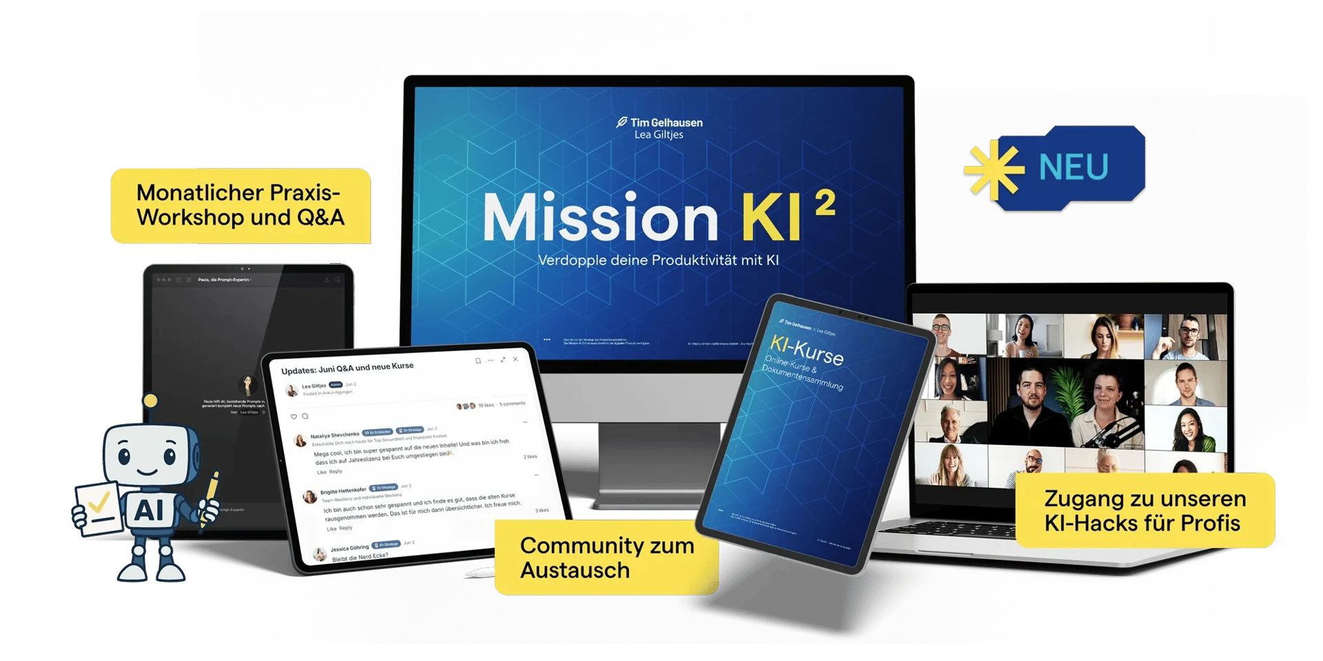 Mission KI 2.0 – Mockup auf großem Bildschirm
