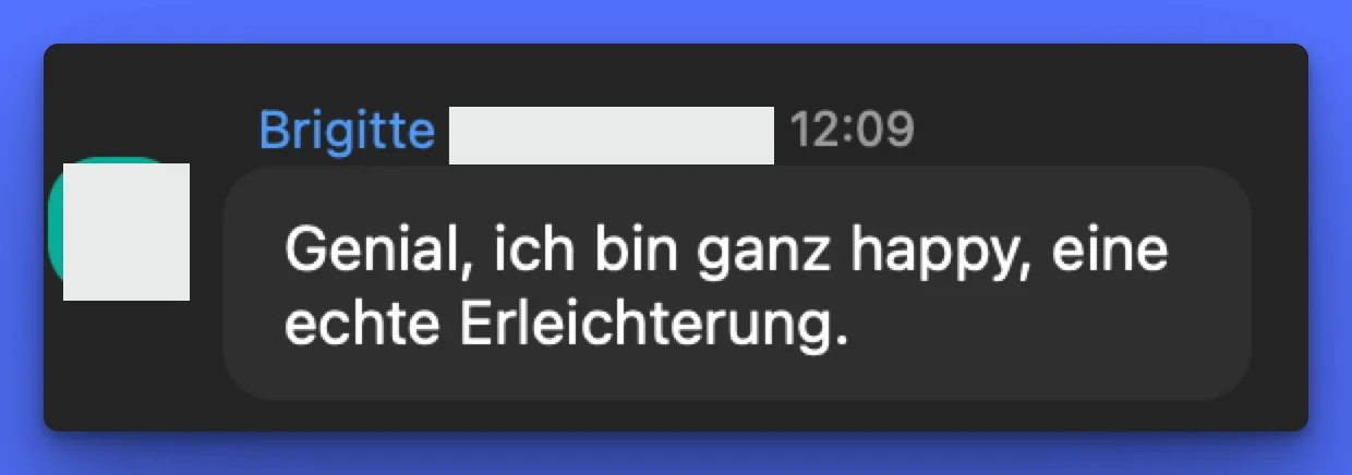 Positives Feedback von Brigitte zum Live-Workshop in Mission KI